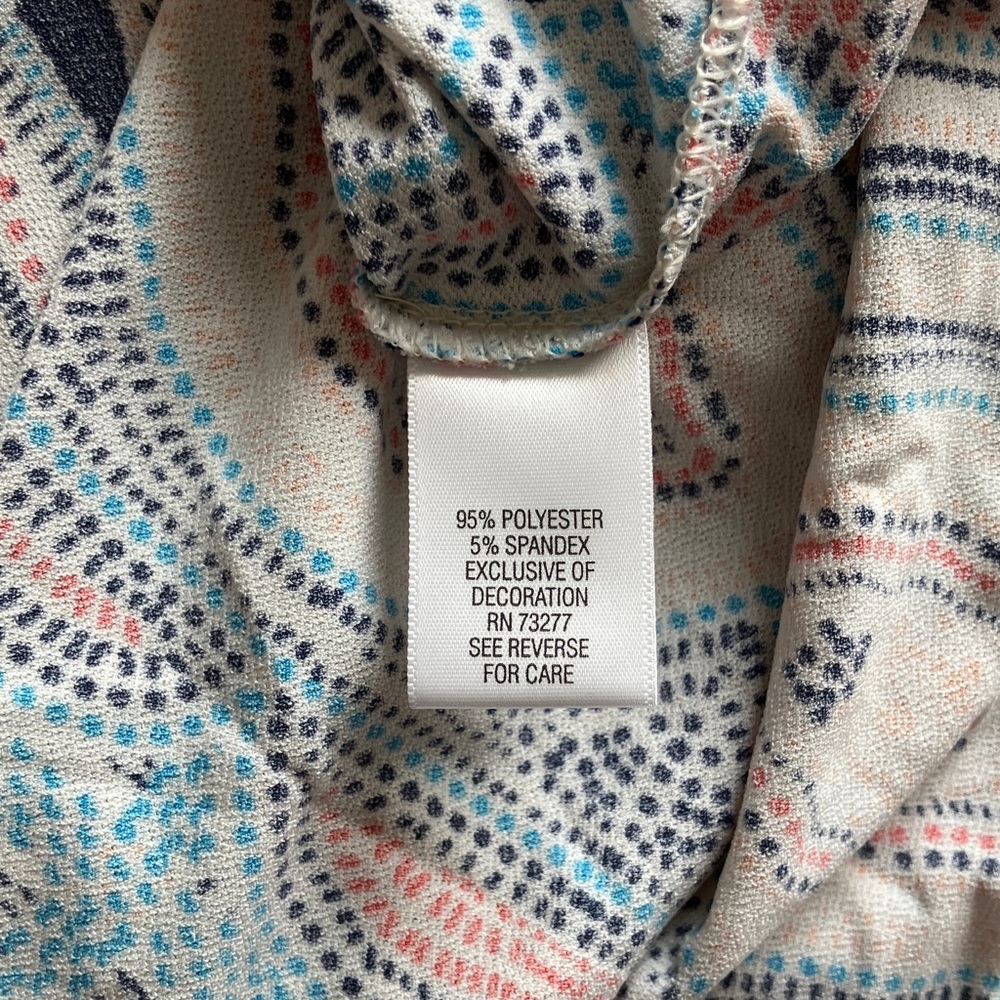 Dana Buchman Boho Maxi Dress Cream Multi Color Geometric Print Flowy Size L NWOT - Picture 7 of 14